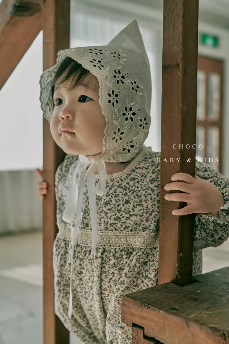 Choco bebe - Korean Baby Fashion - #babyootd - Bebe Shirring Lace Bodysuit - 7