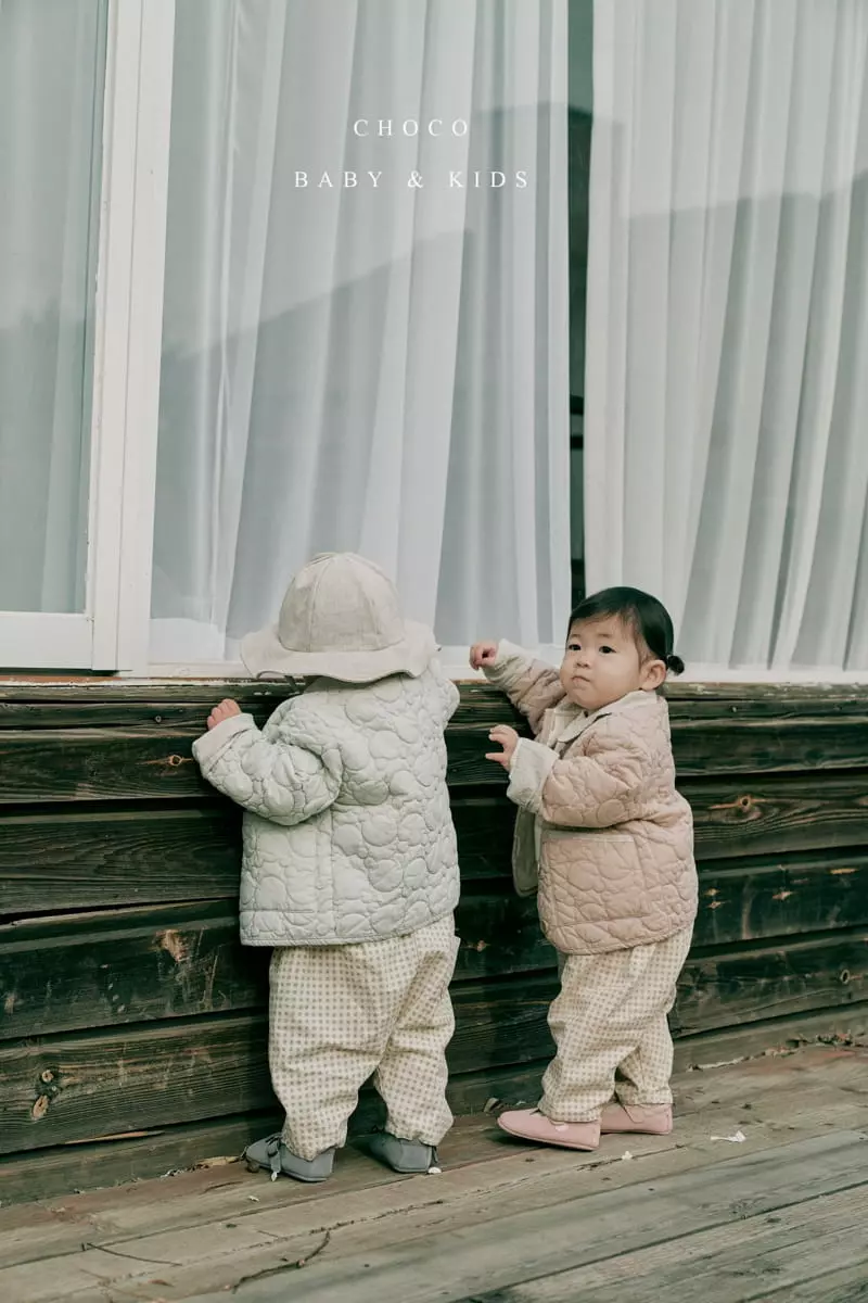 Choco bebe - Korean Baby Fashion - #babyootd - Bebe Milk Check Pants - 6