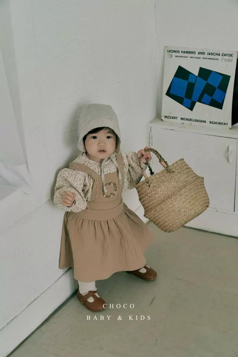 Choco bebe - Korean Baby Fashion - #babyootd - Bebe Marie Dungaress Skirt Bodysuit - 5