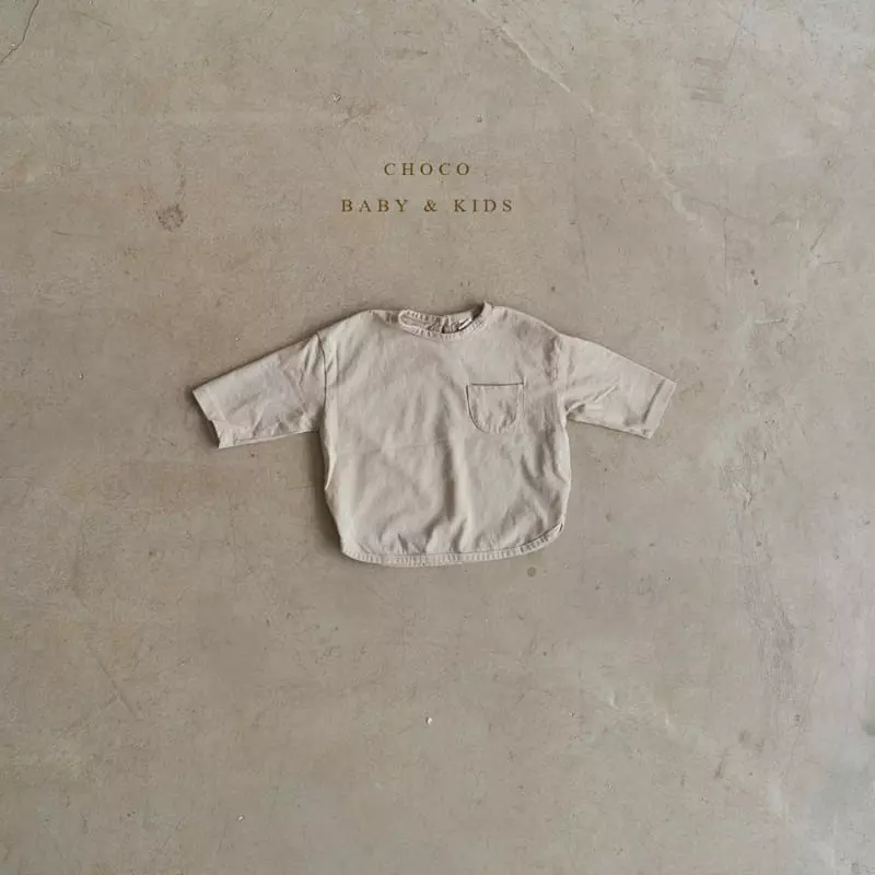 Choco bebe - Korean Baby Fashion - #babyootd - Bebe Piping Pocket Tee - 2