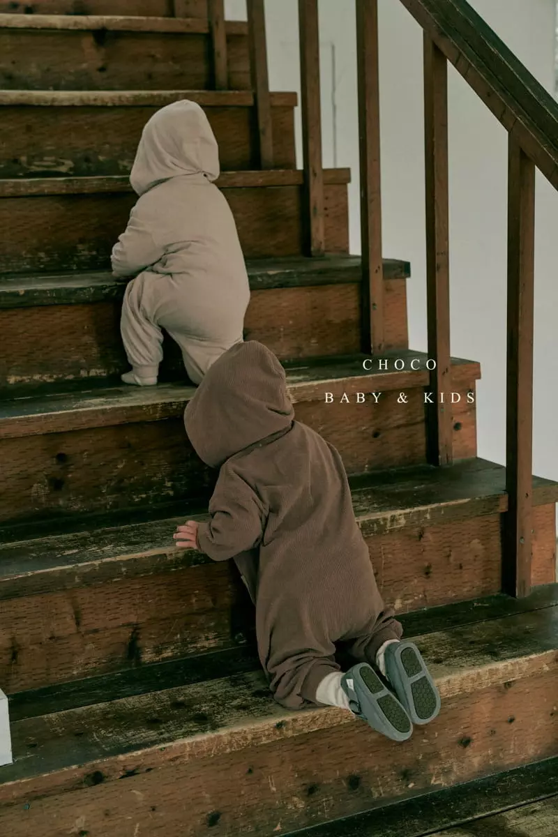 Choco bebe - Korean Baby Fashion - #babyoutfit - Bebe Hoody Span Zipper Bodysuit - 7