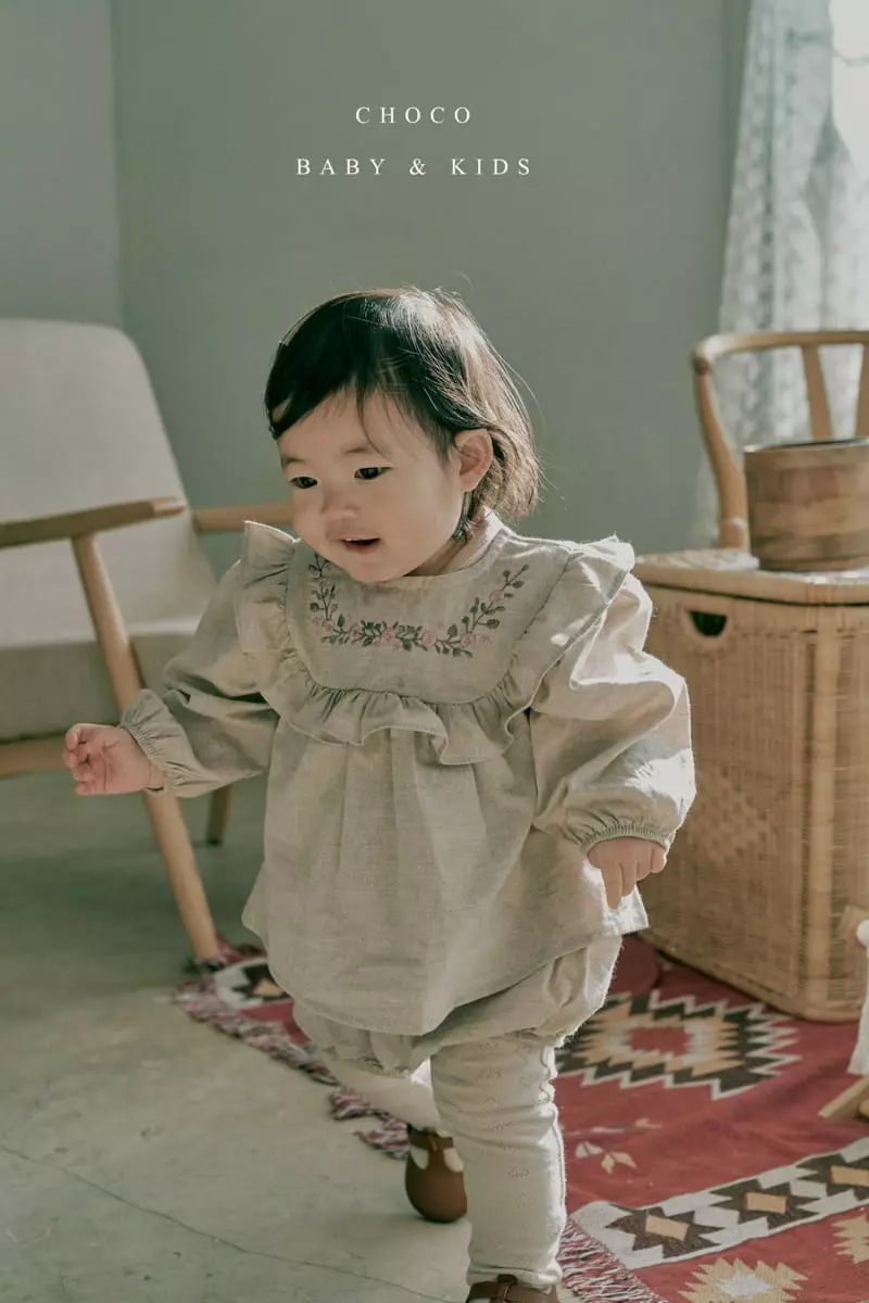 Choco bebe - Korean Baby Fashion - #babyoutfit - Bebe Daphne Top Bottom Set