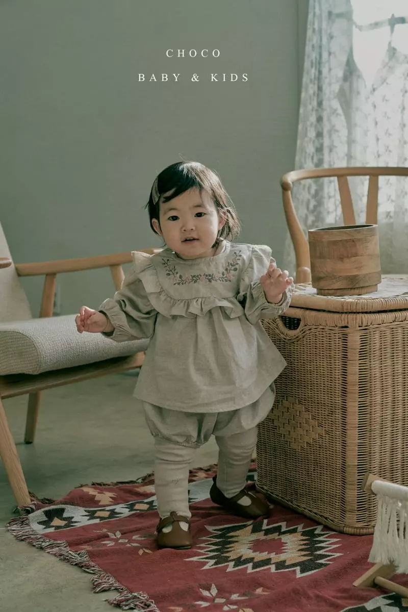 Choco bebe - Korean Baby Fashion - #babywear - Bebe Daphne Top Bottom Set - 3