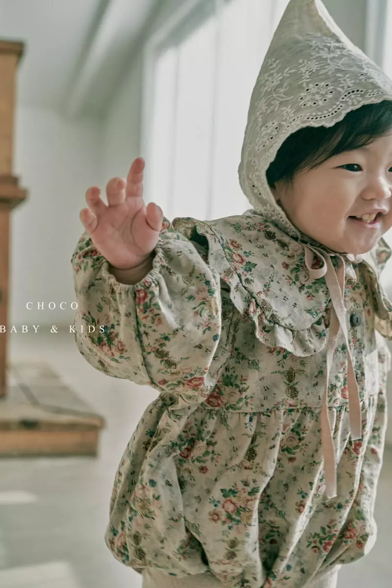 Choco bebe - Korean Baby Fashion - #onlinebabyboutique - Bebe Enthic Flower Bodysuit - 3