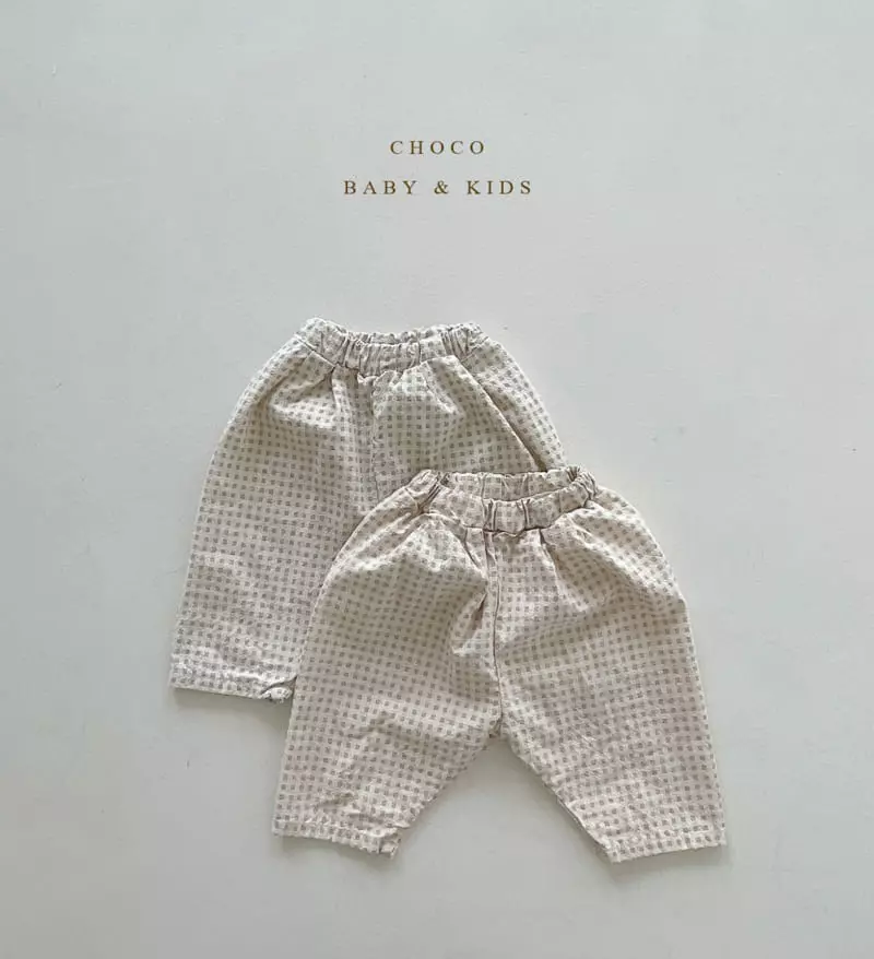 Choco bebe - Korean Baby Fashion - #onlinebabyboutique - Bebe Milk Check Pants - 10