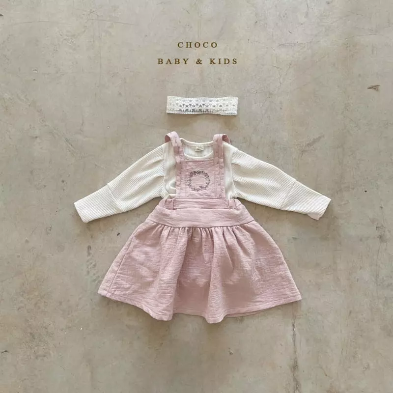 Choco bebe - Korean Baby Fashion - #onlinebabyshop - Bebe Marie Dungaress Skirt Bodysuit - 10