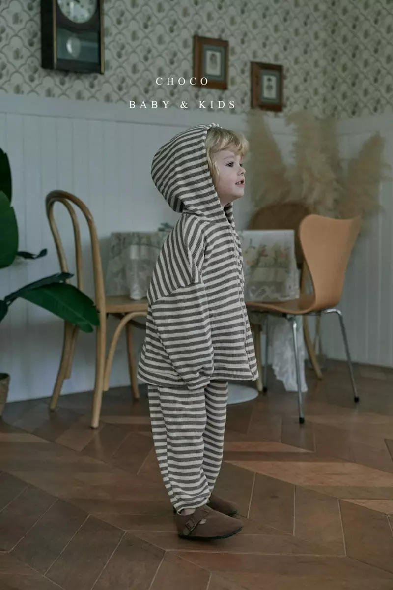 Choco bebe - Korean Children Fashion - #designkidswear - Stripes Waffle Pants - 3