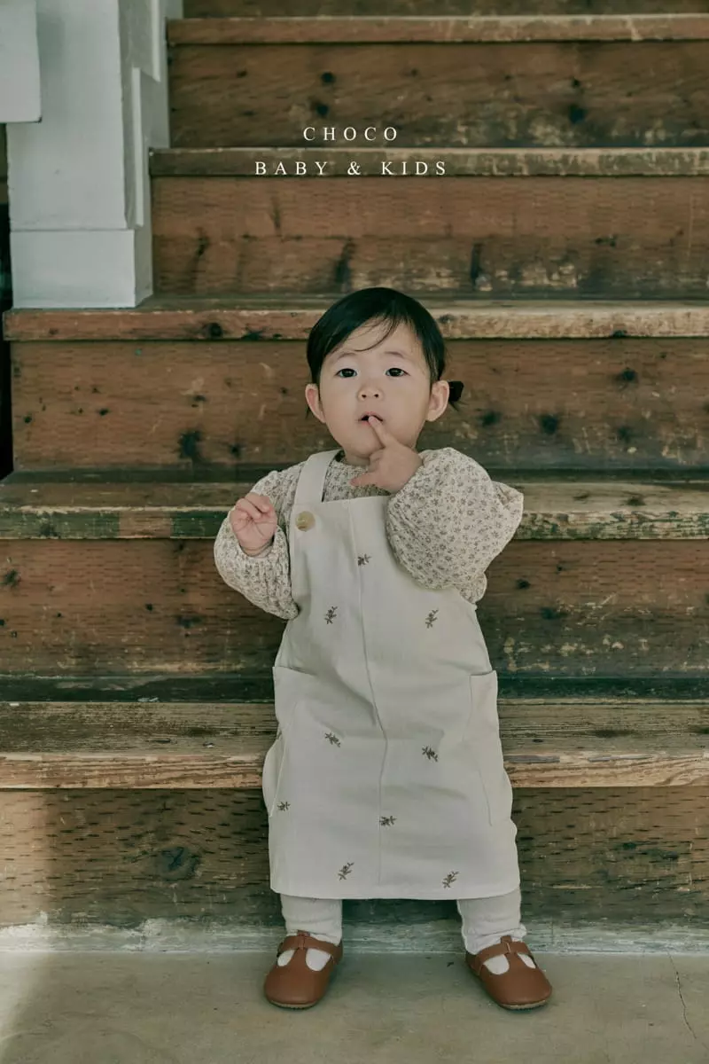 Choco bebe - Korean Children Fashion - #discoveringself - Flower Embroidery Dungarees Skirt