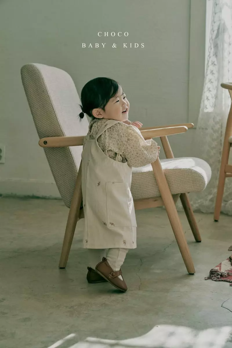 Choco bebe - Korean Children Fashion - #kidzfashiontrend - Flower Embroidery Dungarees Skirt - 5