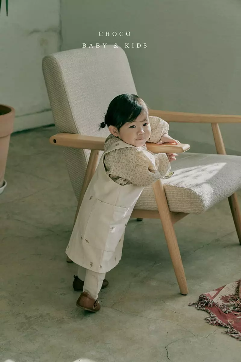 Choco bebe - Korean Children Fashion - #littlefashionista - Flower Embroidery Dungarees Skirt - 7