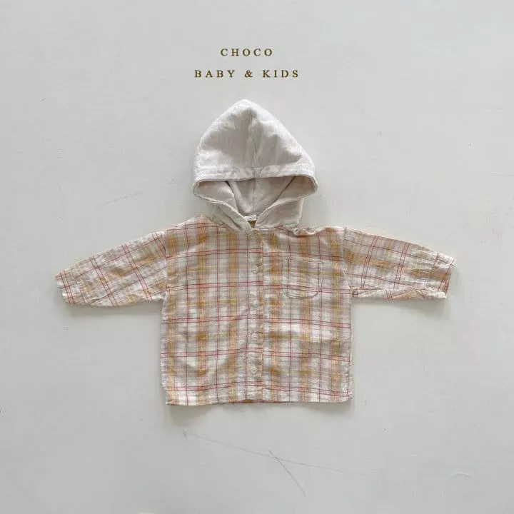 Choco bebe - Korean Children Fashion - #littlefashionista - Check Hoody Shirt - 4