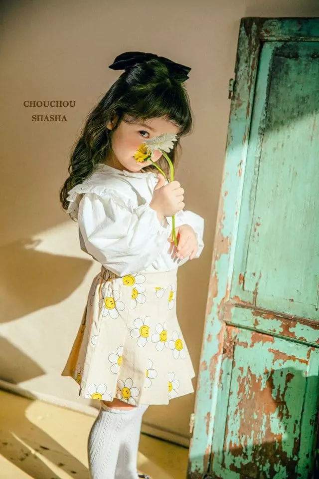 Chouchou Shasha - Korean Children Fashion - #Kfashion4kids - Flower Wrinkle Skirt - 6