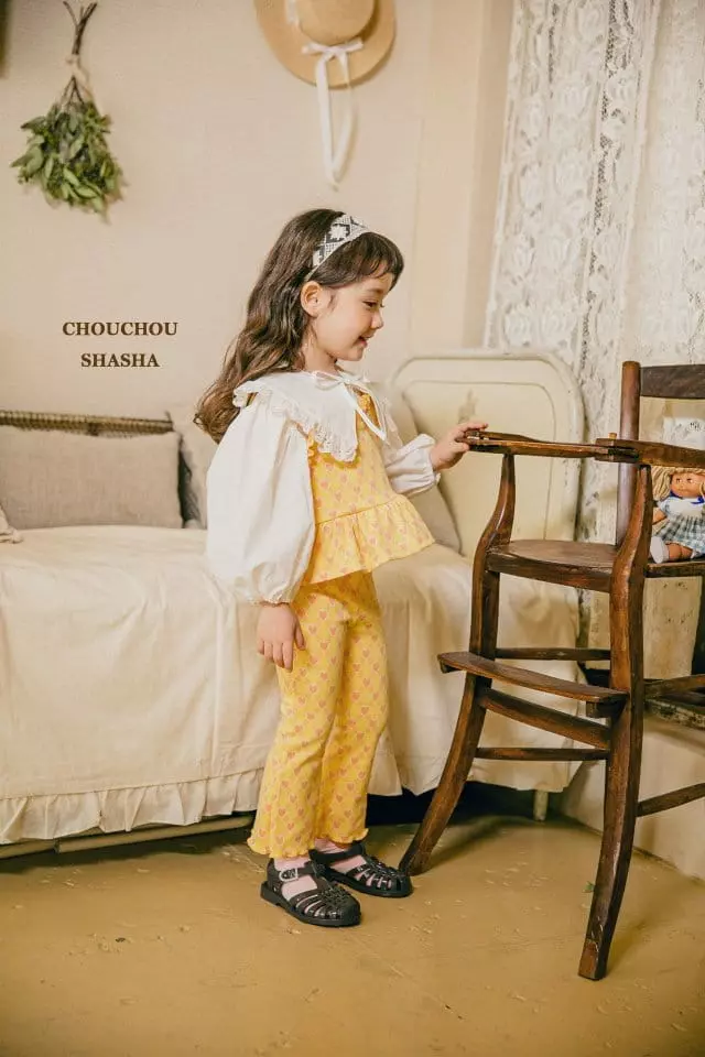 Chouchou Shasha - Korean Children Fashion - #Kfashion4kids - Hear Top Pants Set - 5