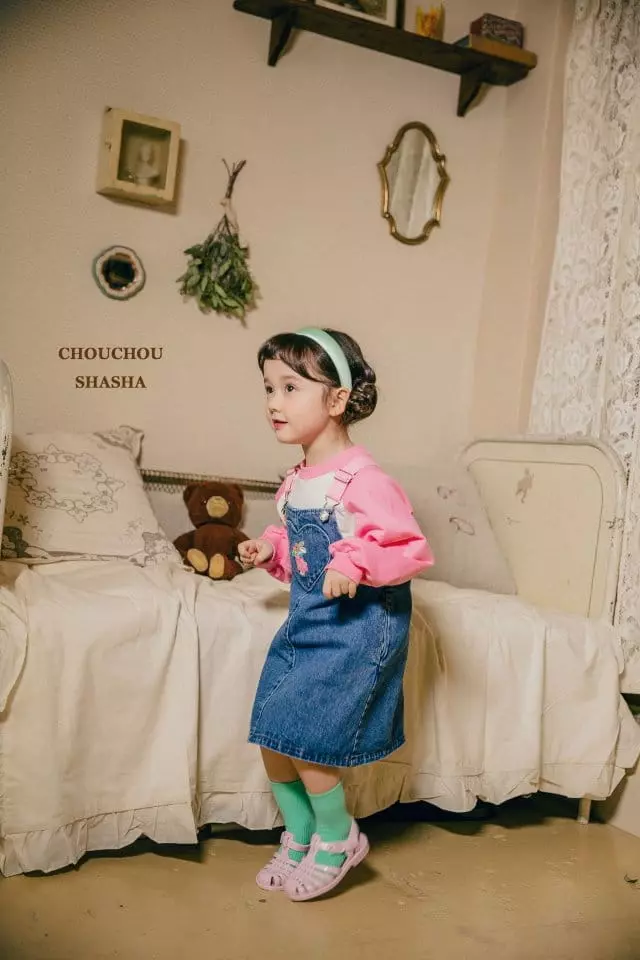 Chouchou Shasha - Korean Children Fashion - #Kfashion4kids - Denim Overall Skirt - 8