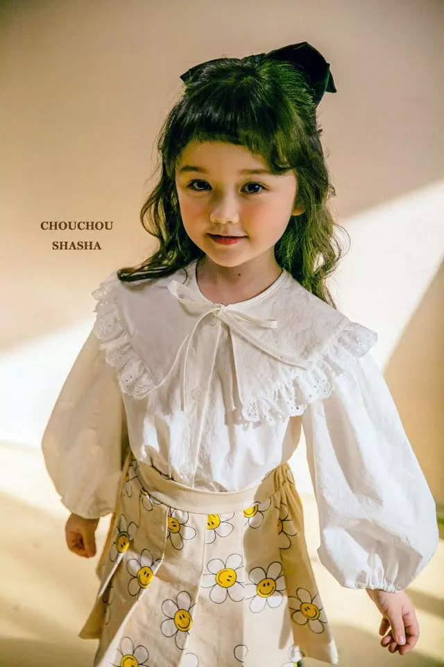 Chouchou Shasha - Korean Children Fashion - #childofig - Flower Wrinkle Skirt - 11