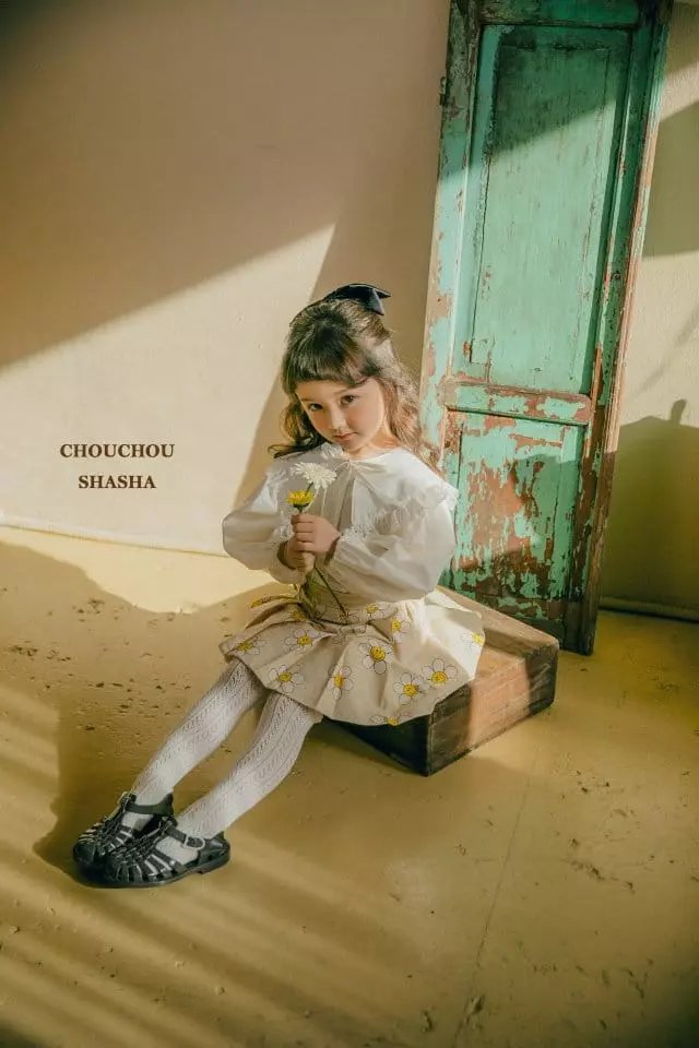 Chouchou Shasha - Korean Children Fashion - #childofig - Flower Wrinkle Skirt - 12