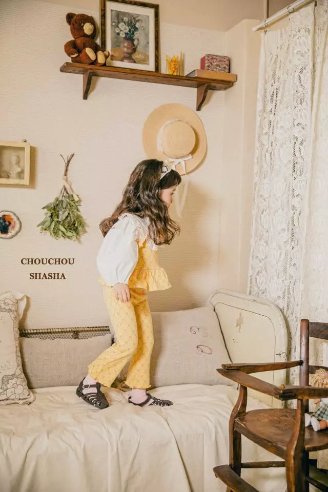 Chouchou Shasha - Korean Children Fashion - #childrensboutique - Hear Top Pants Set - 12