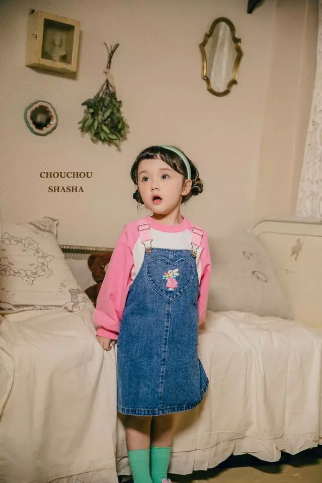 Chouchou Shasha - Korean Children Fashion - #kidsshorts - Denim Overall Skirt - 5