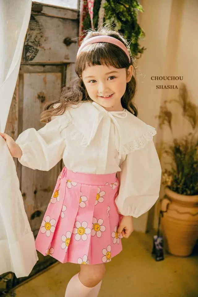Chouchou Shasha - Korean Children Fashion - #kidsstore - Frill Blouse - 5