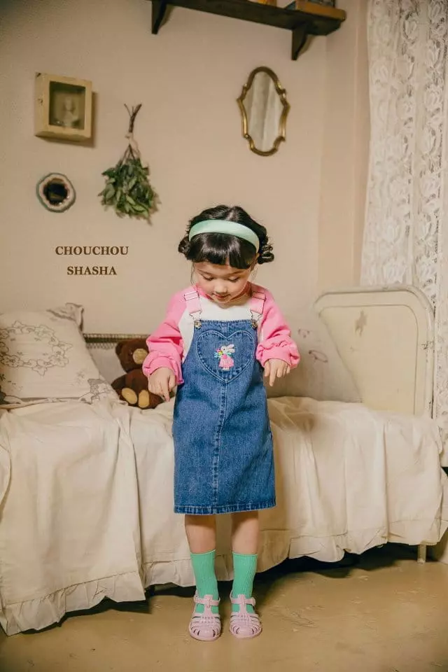 Chouchou Shasha - Korean Children Fashion - #kidzfashiontrend - Denim Overall Skirt - 7