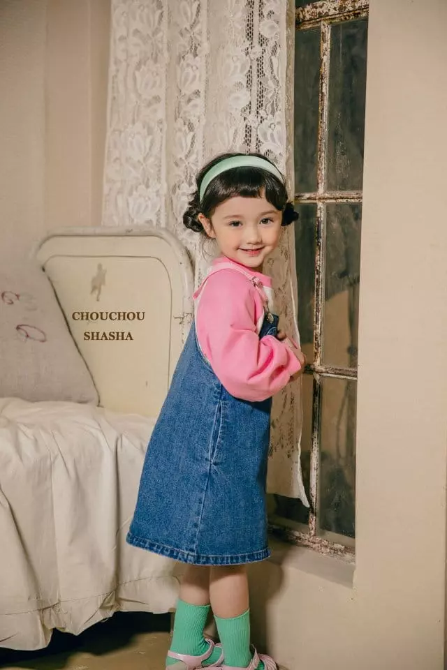 Chouchou Shasha - Korean Children Fashion - #prettylittlegirls - Denim Overall Skirt - 12