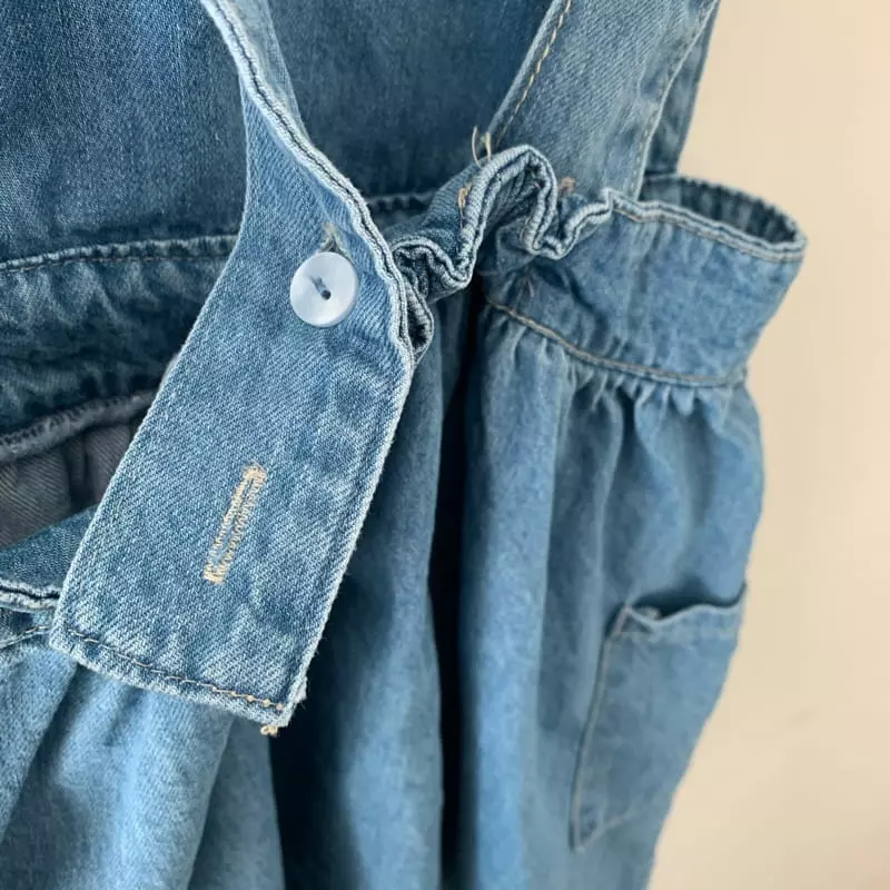 Chouette - Korean Children Fashion - #Kfashion4kids - Tulip Denim One-piece - 12