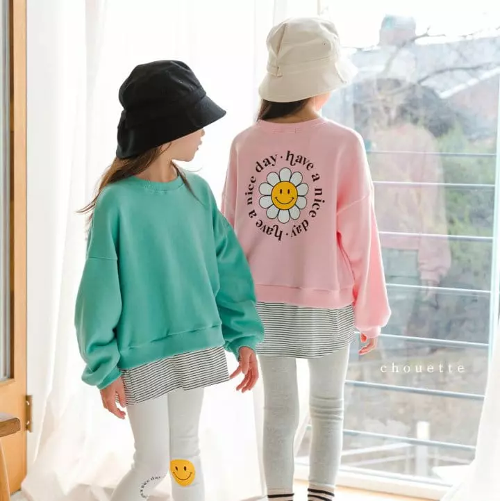 Chouette - Korean Children Fashion - #childofig - Flower Smile Sweatshirt