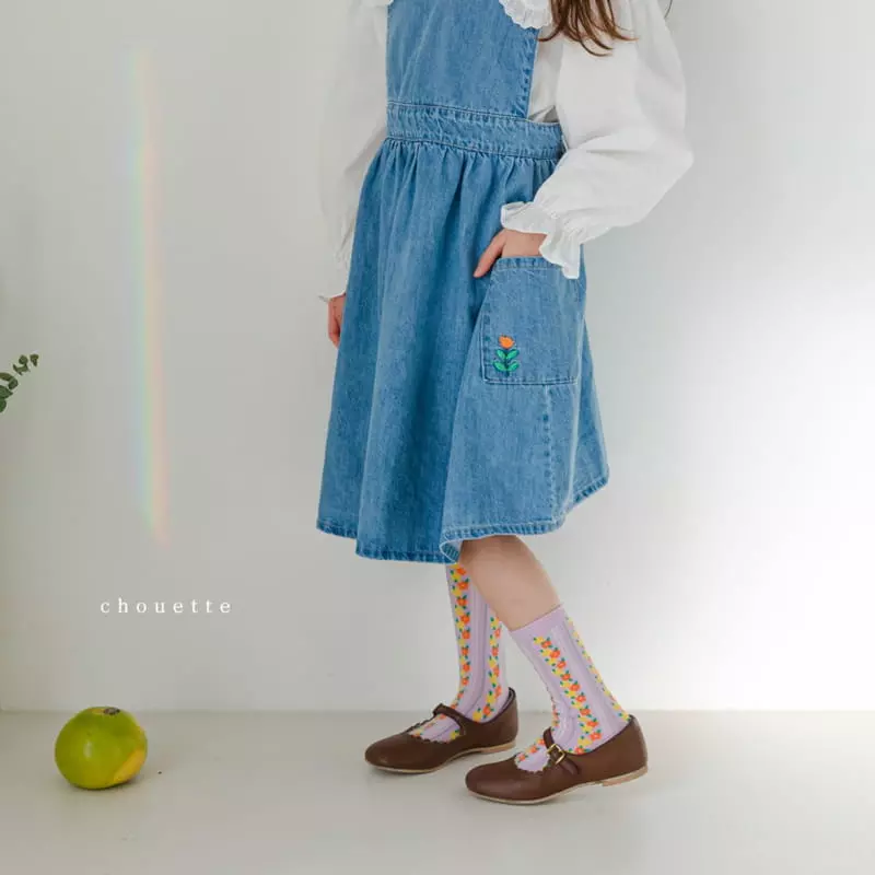 Chouette - Korean Children Fashion - #childrensboutique - Tulip Denim One-piece - 5