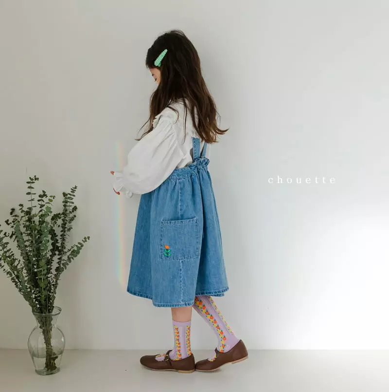 Chouette - Korean Children Fashion - #designkidswear - Tulip Denim One-piece - 6