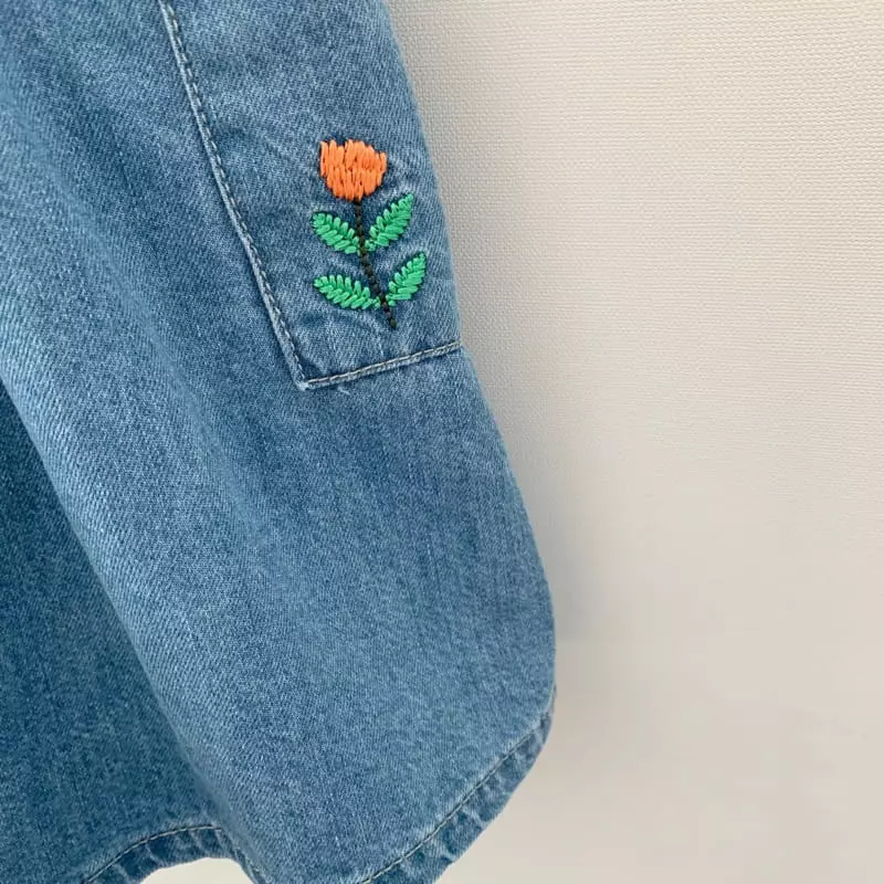 Chouette - Korean Children Fashion - #kidzfashiontrend - Tulip Denim One-piece - 11