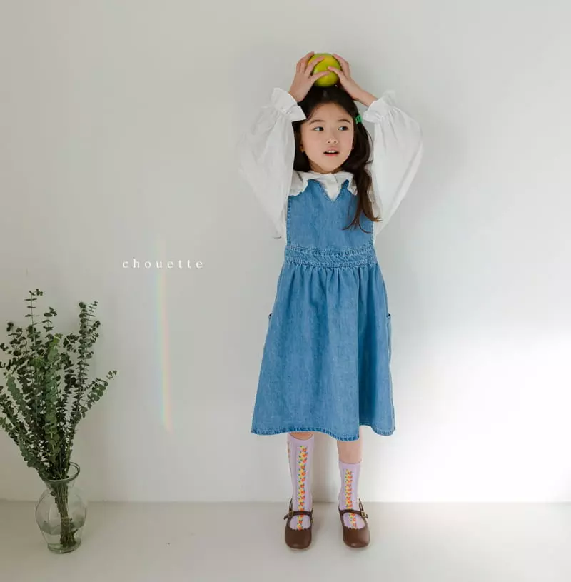 Chouette - Korean Children Fashion - #minifashionista - Tulip Denim One-piece