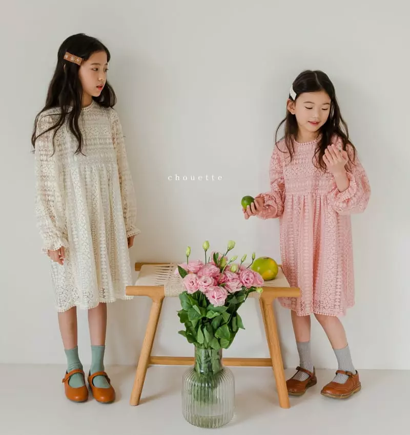 Chouette - Korean Children Fashion - #prettylittlegirls - Navi Lace One-piece - 3