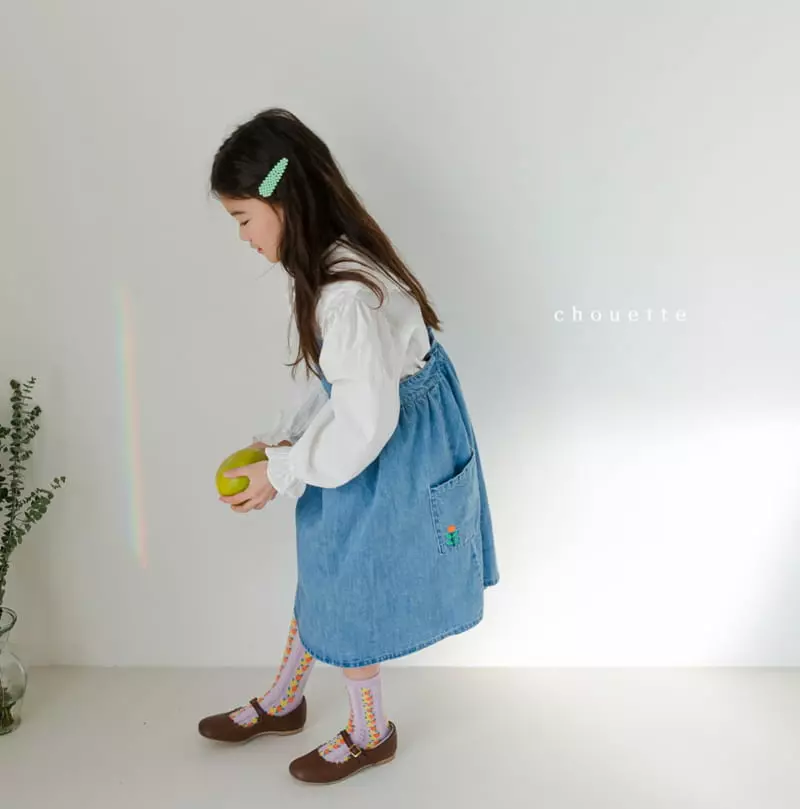 Chouette - Korean Children Fashion - #prettylittlegirls - Tulip Denim One-piece - 2