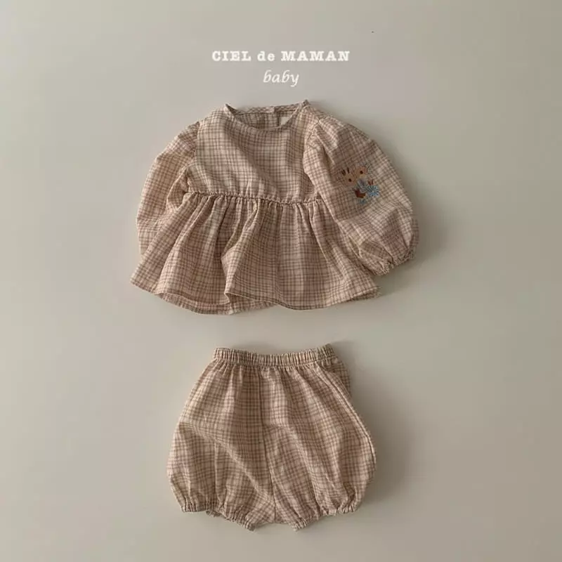 Ciel De Maman - Korean Baby Fashion - #babyboutique - Enok Embroidery Top Bottom Set - 3