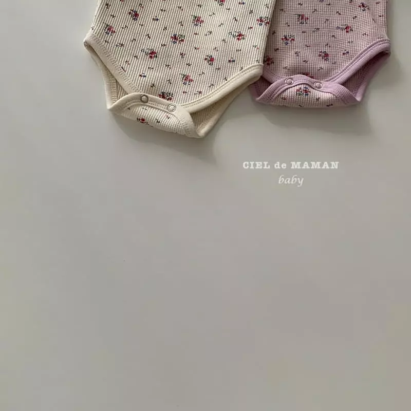 Ciel De Maman - Korean Baby Fashion - #babyboutiqueclothing - Waffle Flower Bodysuit with Leggings Bonnet - 9