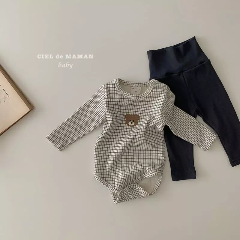 Ciel De Maman - Korean Baby Fashion - #babyboutiqueclothing - Bear Paint Bodysuit with Leggings - 7