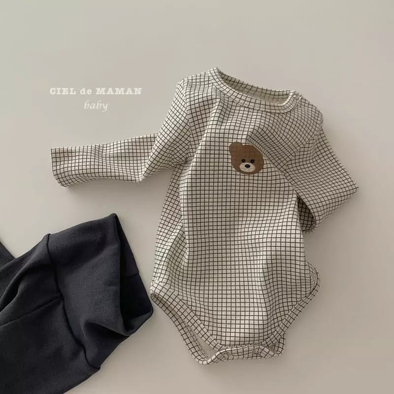 Ciel De Maman - Korean Baby Fashion - #babyclothing - Bear Paint Bodysuit with Leggings - 8