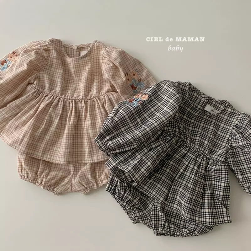 Ciel De Maman - Korean Baby Fashion - #babyfashion - Enok Embroidery Top Bottom Set - 7