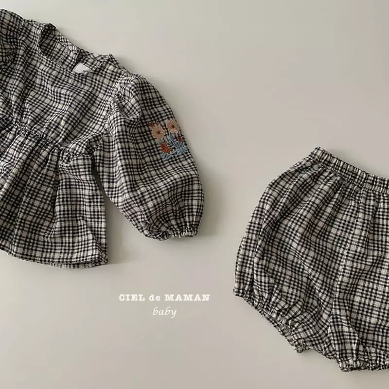 Ciel De Maman - Korean Baby Fashion - #babyfever - Enok Embroidery Top Bottom Set - 8