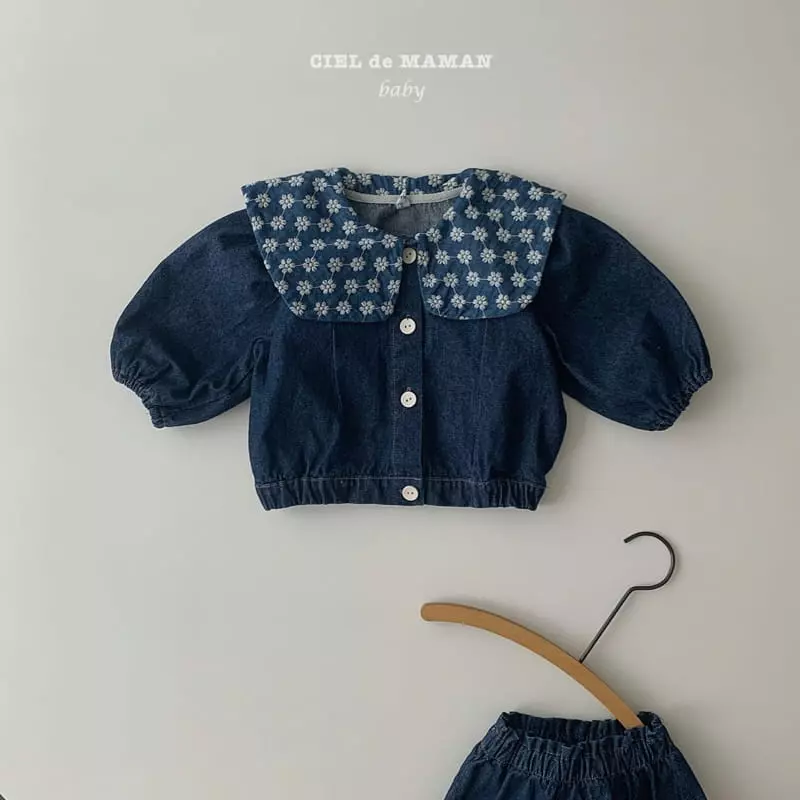 Ciel De Maman - Korean Baby Fashion - #babyfever - Denim Sailor Bloomer Set - 5