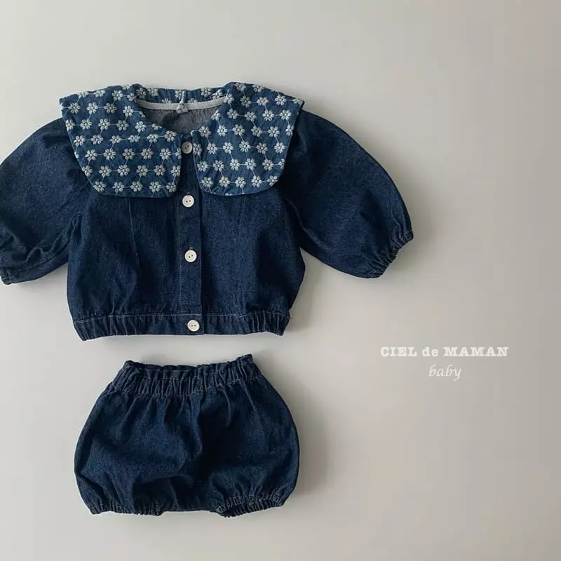 Ciel De Maman - Korean Baby Fashion - #babygirlfashion - Denim Sailor Bloomer Set - 6