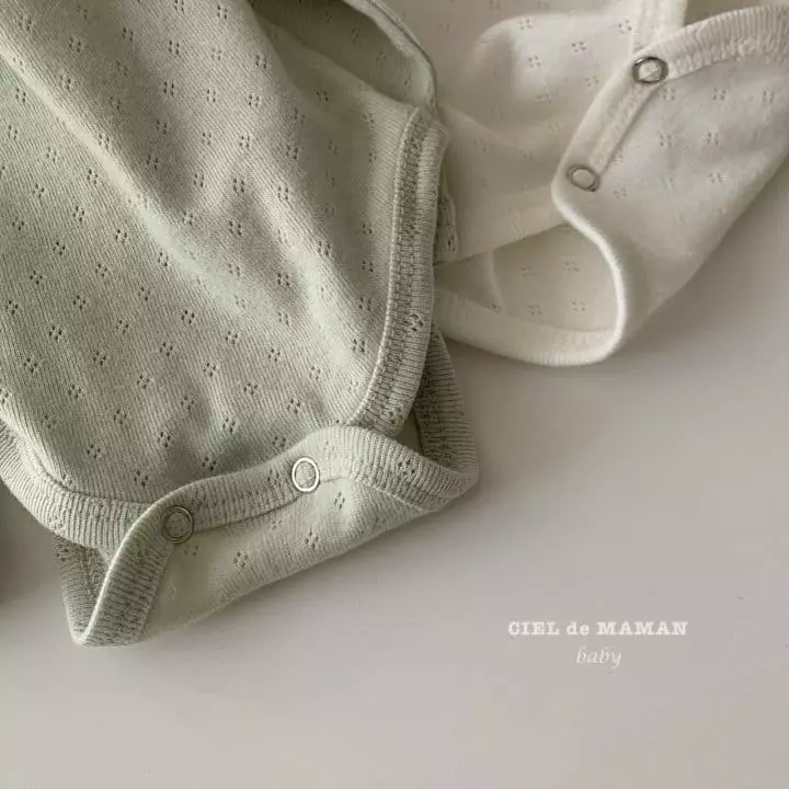 Ciel De Maman - Korean Baby Fashion - #babygirlfashion - Eyelet Bodysuit with Bonnet - 7