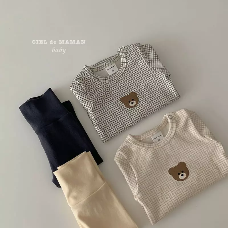 Ciel De Maman - Korean Baby Fashion - #babyoutfit - Bear Paint Bodysuit with Leggings