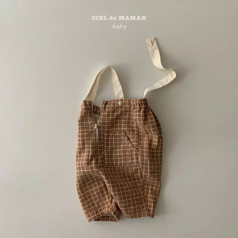 Ciel De Maman - Korean Baby Fashion - #babywear - Square Check Dungarees - 3