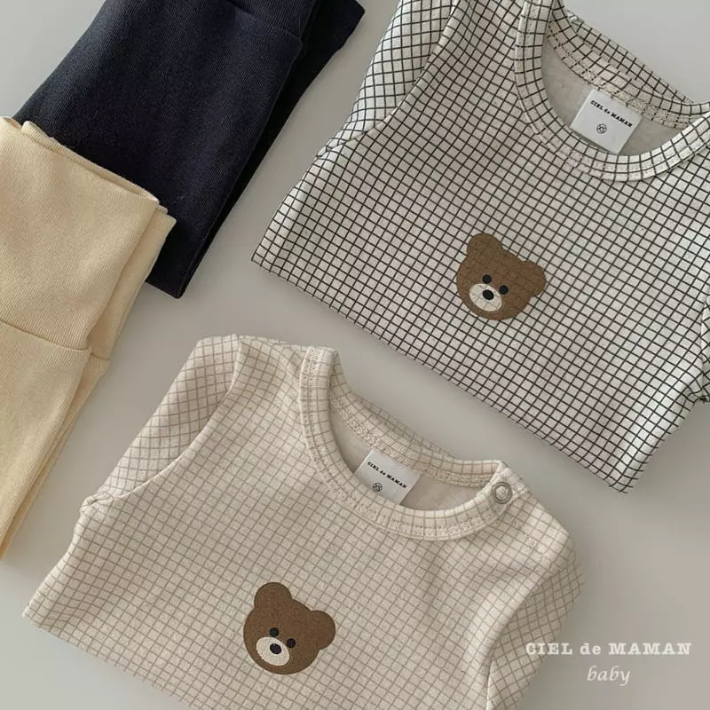 Ciel De Maman - Korean Baby Fashion - #onlinebabyboutique - Bear Paint Bodysuit with Leggings - 3