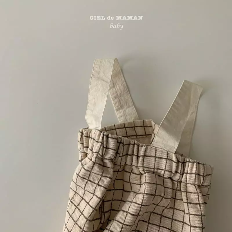 Ciel De Maman - Korean Baby Fashion - #onlinebabyshop - Square Check Dungarees - 5