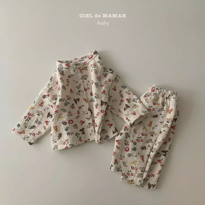 Ciel De Maman - Korean Baby Fashion - #onlinebabyshop - Dear Top Bottom Set - 3