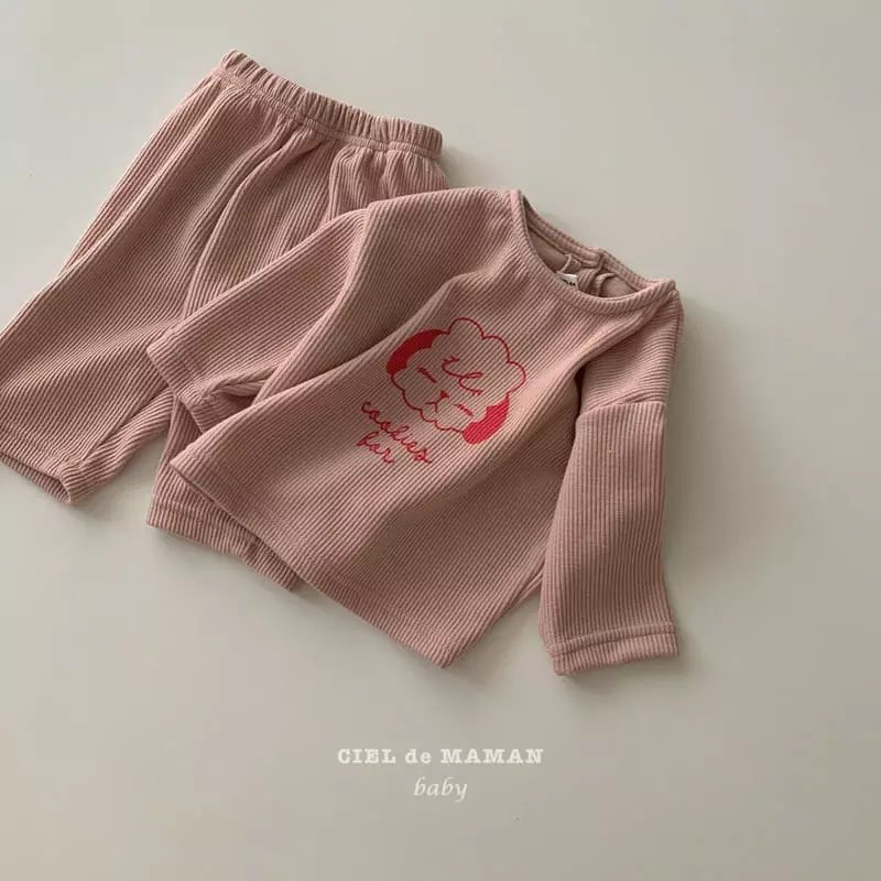 Ciel De Maman - Korean Baby Fashion - #onlinebabyshop - Puppy Rib Top Bottom Set - 7
