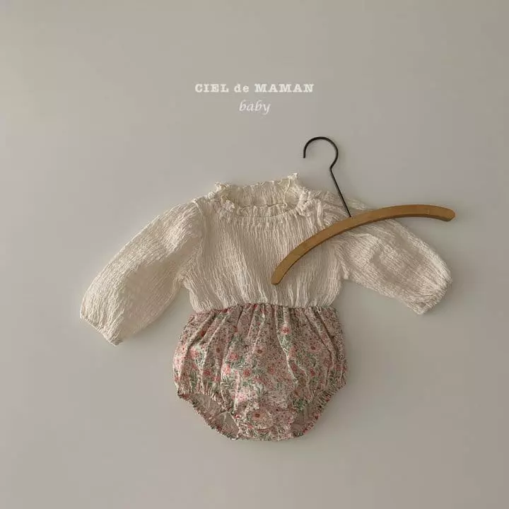 Ciel De Maman - Korean Baby Fashion - #onlinebabyshop - Smocked Bodysuit