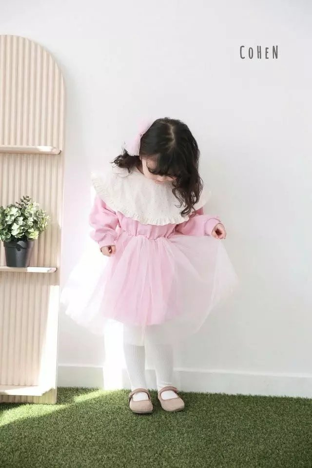 Cohen - Korean Children Fashion - #kidsstore - Dot Collar One-piece